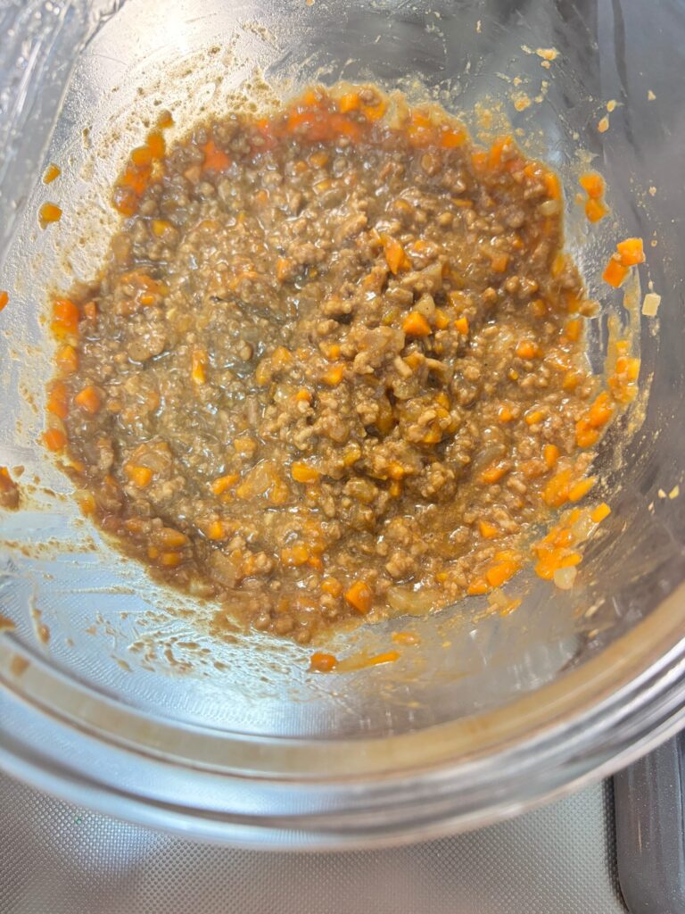 泡だて器で混ぜたキーマカレー